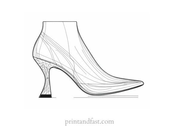 abstract shoe coloring page