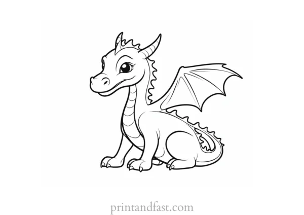 baby dragon coloring page adorable