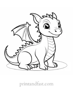 baby dragon coloring page cartoon