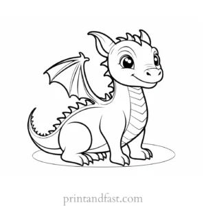 baby dragon coloring page cartoon