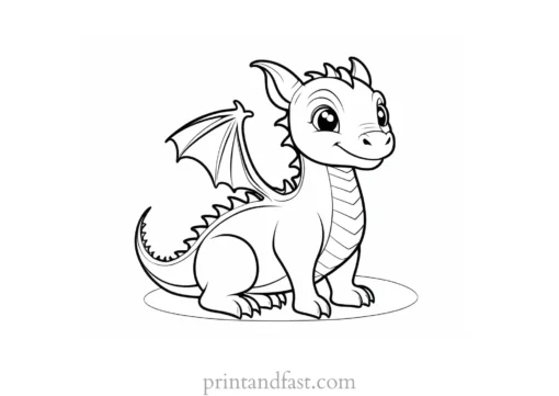 baby dragon coloring page cartoon