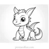 baby dragon coloring page cute