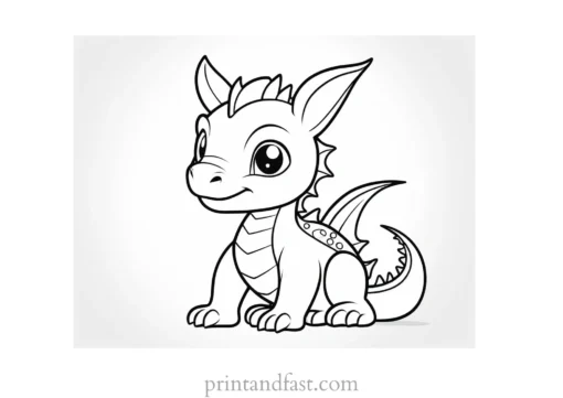 baby dragon coloring page cute