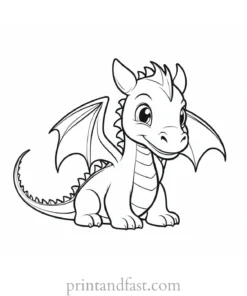 baby dragon coloring page detailed