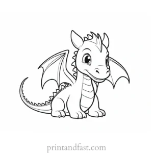 baby dragon coloring page detailed