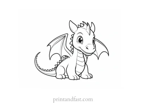 baby dragon coloring page detailed