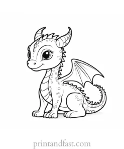 baby dragon coloring page digital