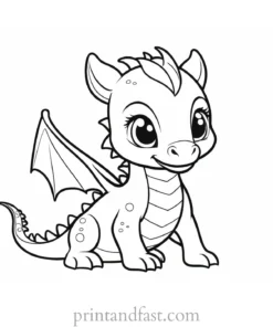 baby dragon coloring page easy