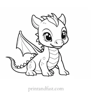 baby dragon coloring page easy