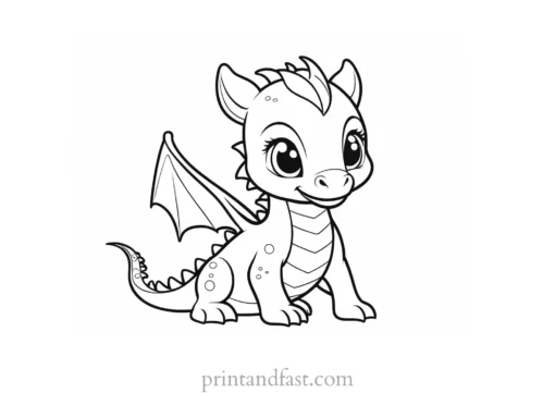 baby dragon coloring page easy