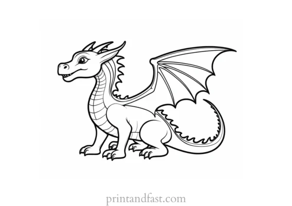 baby dragon coloring page fairytale