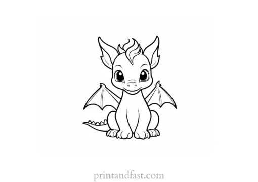 baby dragon coloring page fantasy