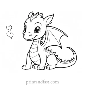 baby dragon coloring page flying