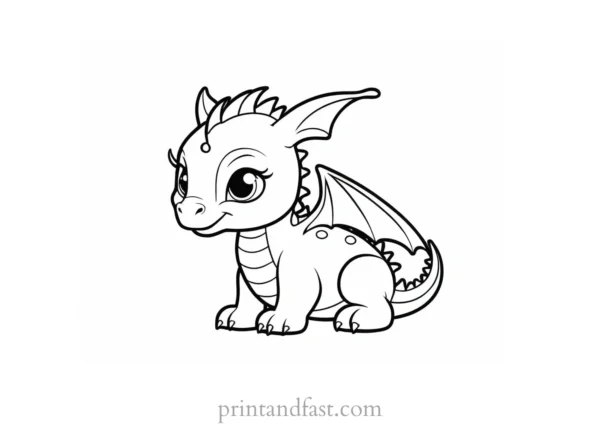 baby dragon coloring page for kids