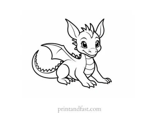 baby dragon coloring page free