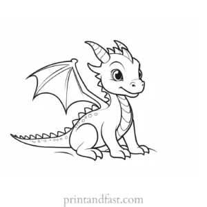 baby dragon coloring page interactive