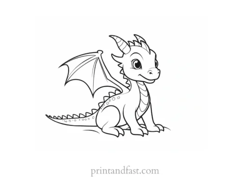 baby dragon coloring page interactive