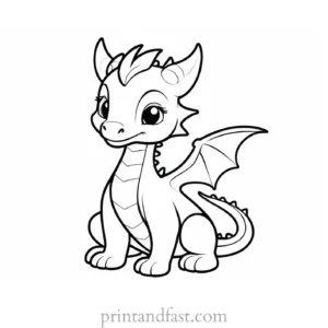 baby dragon coloring page medieval