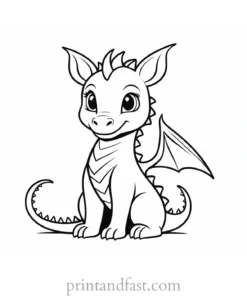 baby dragon coloring page mythical