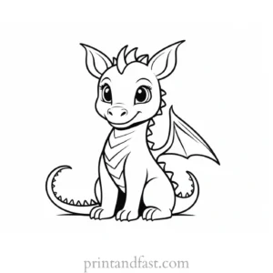 baby dragon coloring page mythical