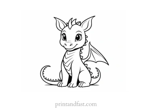 baby dragon coloring page mythical