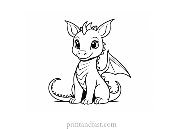 baby dragon coloring page mythical