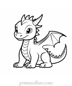 baby dragon coloring page realistic