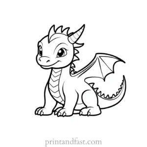 baby dragon coloring page realistic