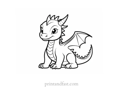 baby dragon coloring page realistic