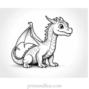 baby dragon coloring page simple