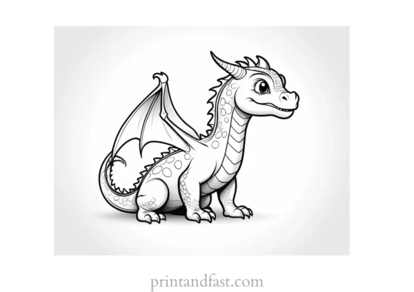 baby dragon coloring page simple