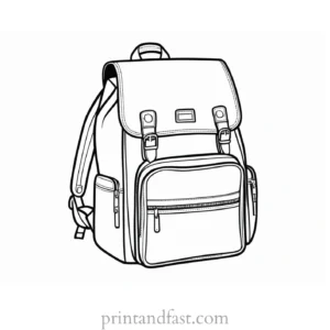 backpack coloring page activity