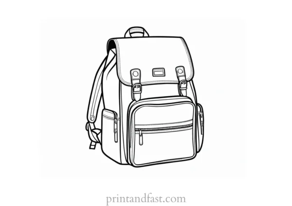 backpack coloring page activity