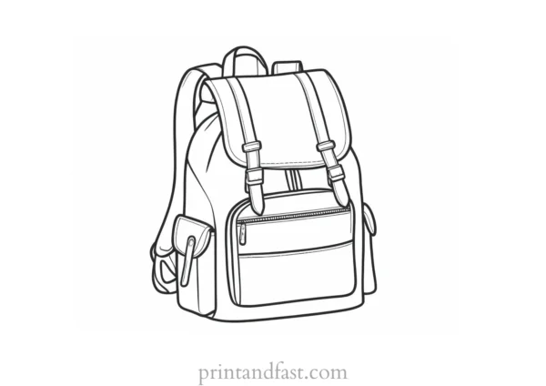 backpack coloring page adventure