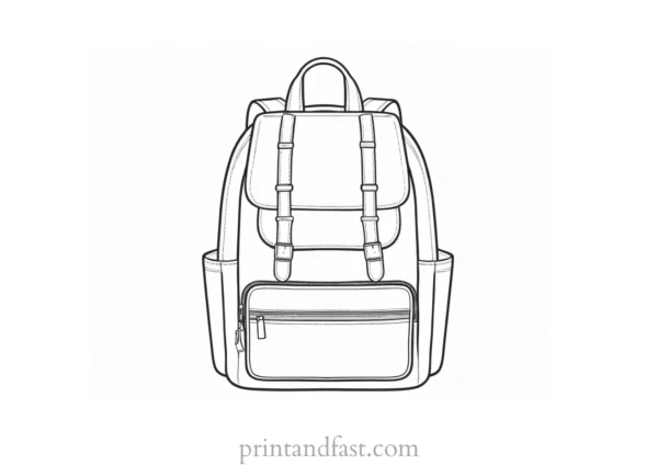 backpack coloring page black and white