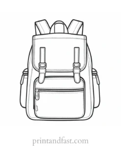 backpack coloring page cartoon