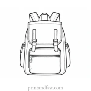 backpack coloring page cartoon