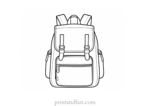 backpack coloring page cartoon