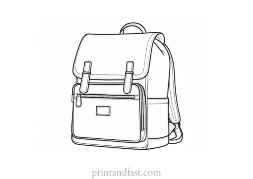 backpack coloring page craft