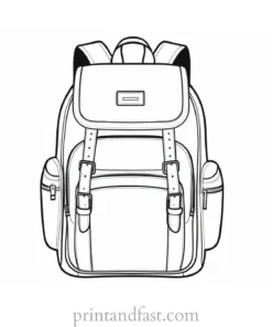 backpack coloring page cute