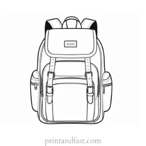 backpack coloring page cute