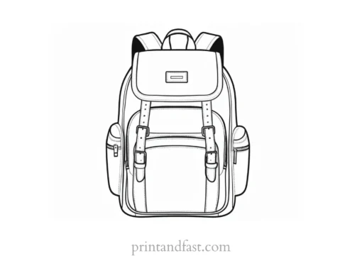 backpack coloring page cute