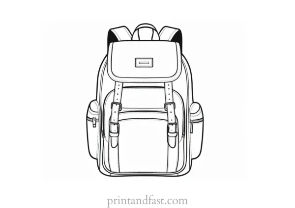 backpack coloring page cute