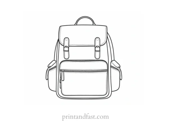 backpack coloring page design