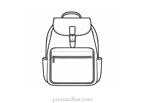 backpack coloring page drawing