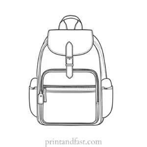 backpack coloring page easy