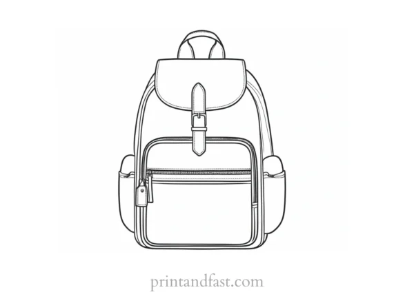 backpack coloring page easy