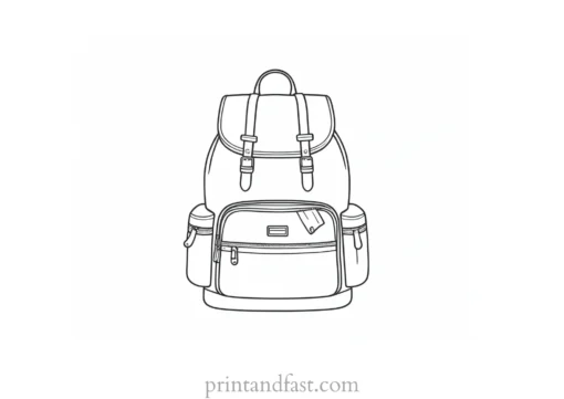 backpack coloring page for students