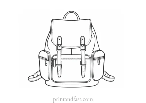 backpack coloring page illustration