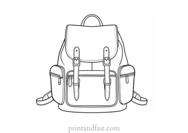 backpack coloring page illustration